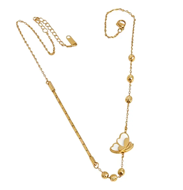 18K_Gold_Plated_Butterfly_Charm_Beaded_Necklace