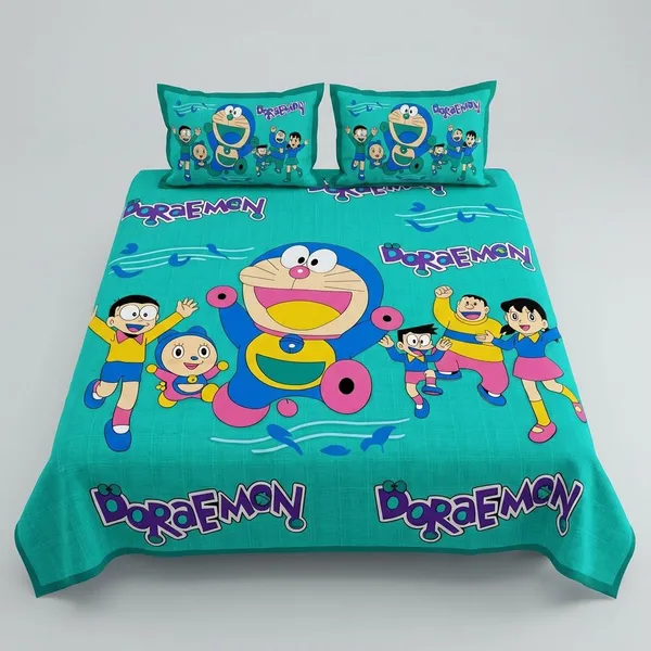 Cotton_Jaipuri_Prints_Multicolor_Bed_Sheet_With_2_Pillow_Covers