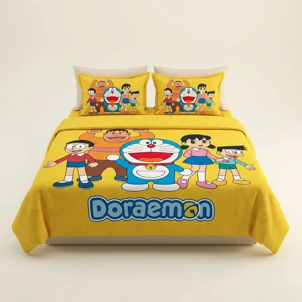 Cotton_Printed_Yellow_Bed_Sheet_With_2_Pillow_Covers