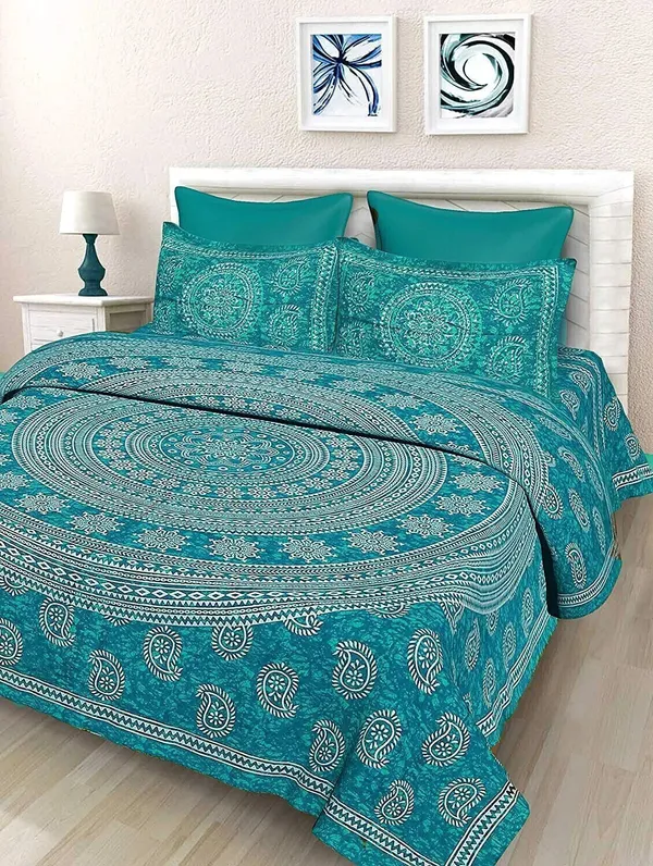 Green_And_White_Jaipuri_Prints_Premium_Cotton_For_Adults