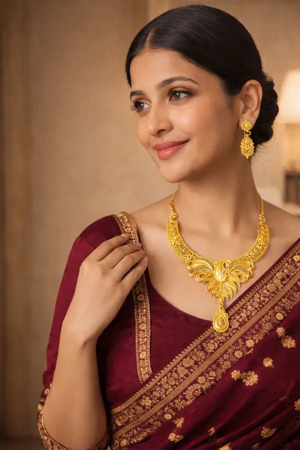 Elegant_Golden_Bronze_Necklace_For_Women