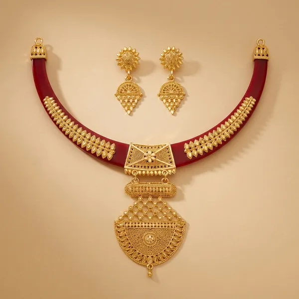 Elegant_Golden_Bronze_Necklace_For_Women