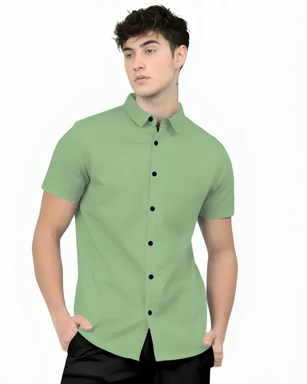Pista_Premium_Half_Sleeves_Plain_Shirts_For_Men
