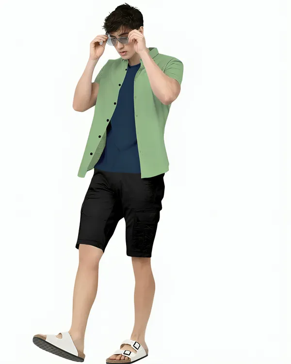 Pista_Premium_Half_Sleeves_Plain_Shirts_For_Men