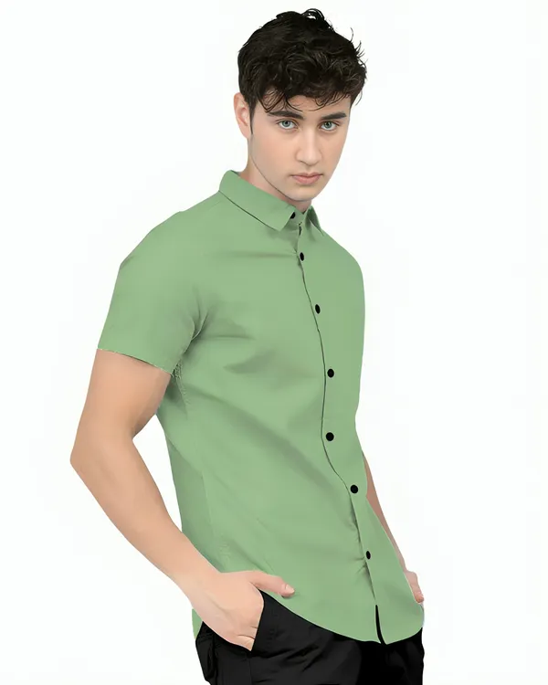 Pista_Premium_Half_Sleeves_Plain_Shirts_For_Men