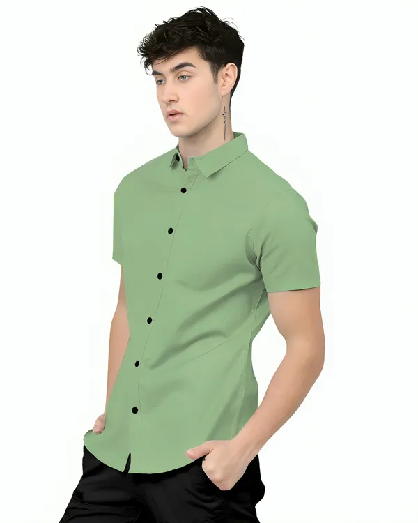 Pista_Premium_Half_Sleeves_Plain_Shirts_For_Men