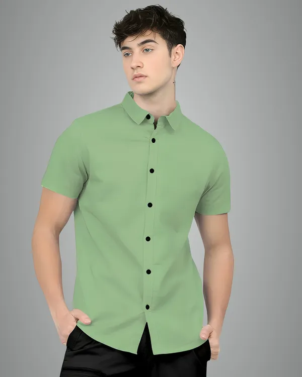 Pista_Premium_Half_Sleeves_Plain_Shirts_For_Men