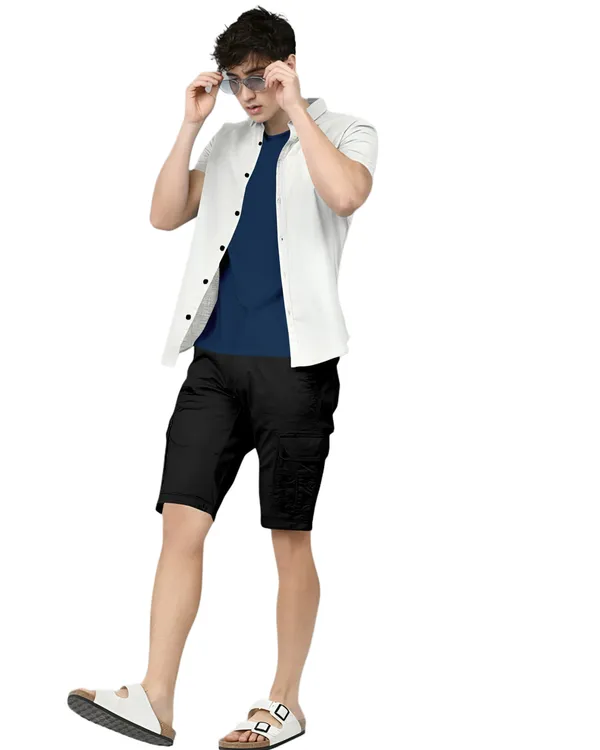 White_Premium_Half_Sleeves_Plain_Shirts_For_Men