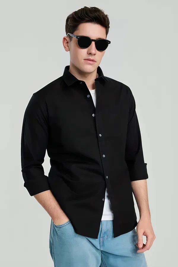 Black_Premium_Casual_Plain_Shirts_For_Men