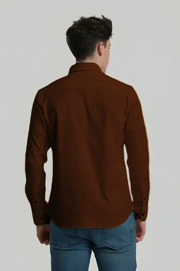 Brown_Premium_Casual_Plain_Shirts_For_Men