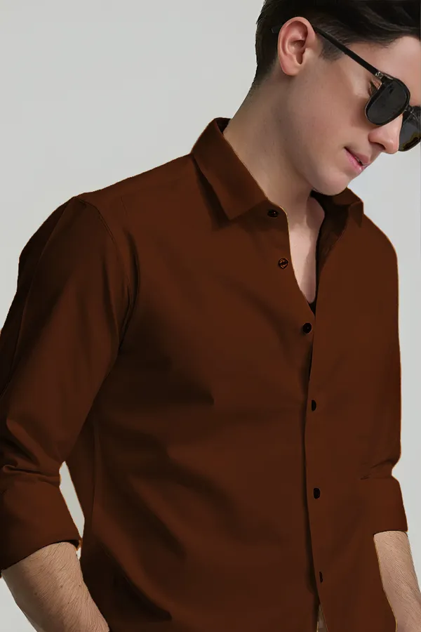 Brown_Premium_Casual_Plain_Shirts_For_Men