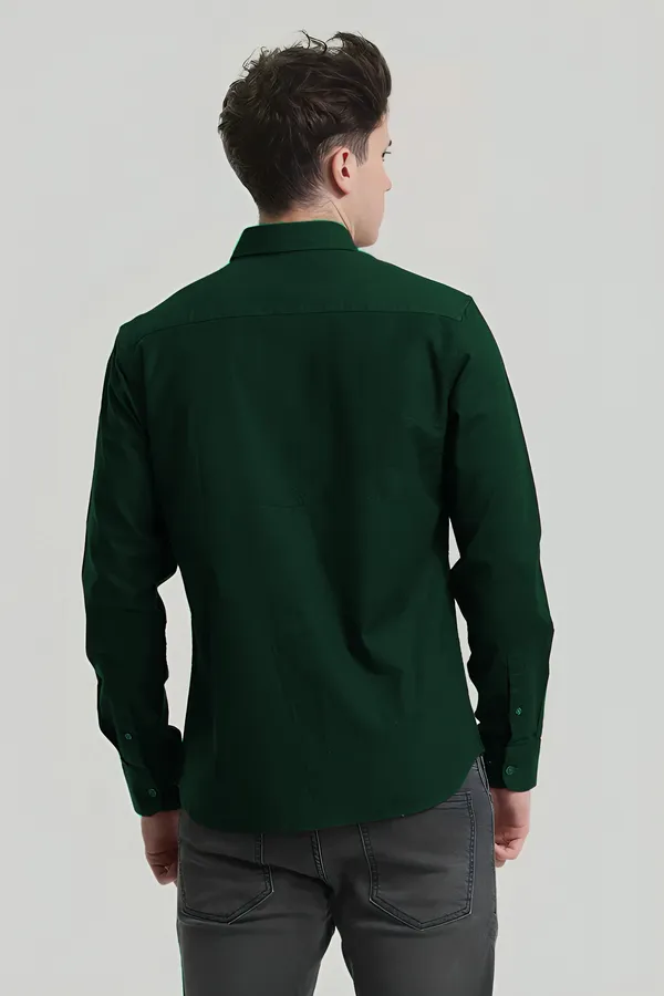 Dark_Green_Premium_Casual_Plain_Shirts_For_Men