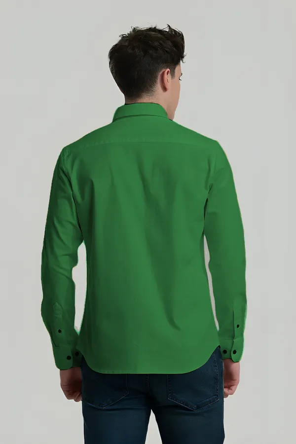 Green_Premium_Casual_Plain_Shirts_For_Men