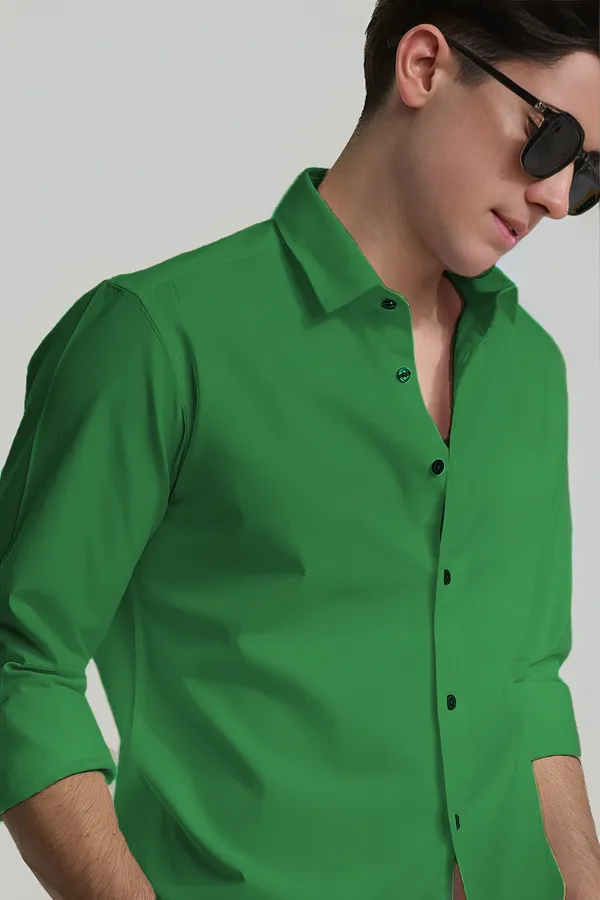 Green_Premium_Casual_Plain_Shirts_For_Men