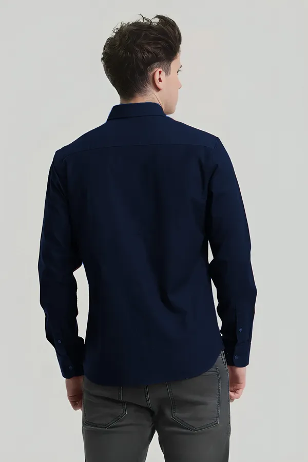Navy_Blue_Premium_Casual_Plain_Shirts_For_Men
