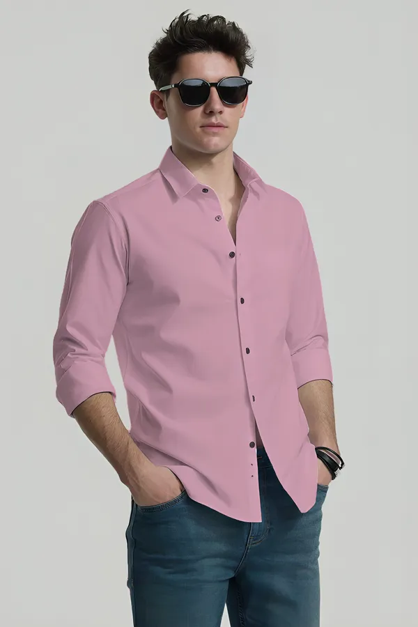 Pink_Premium_Casual_Plain_Shirts_For_Men