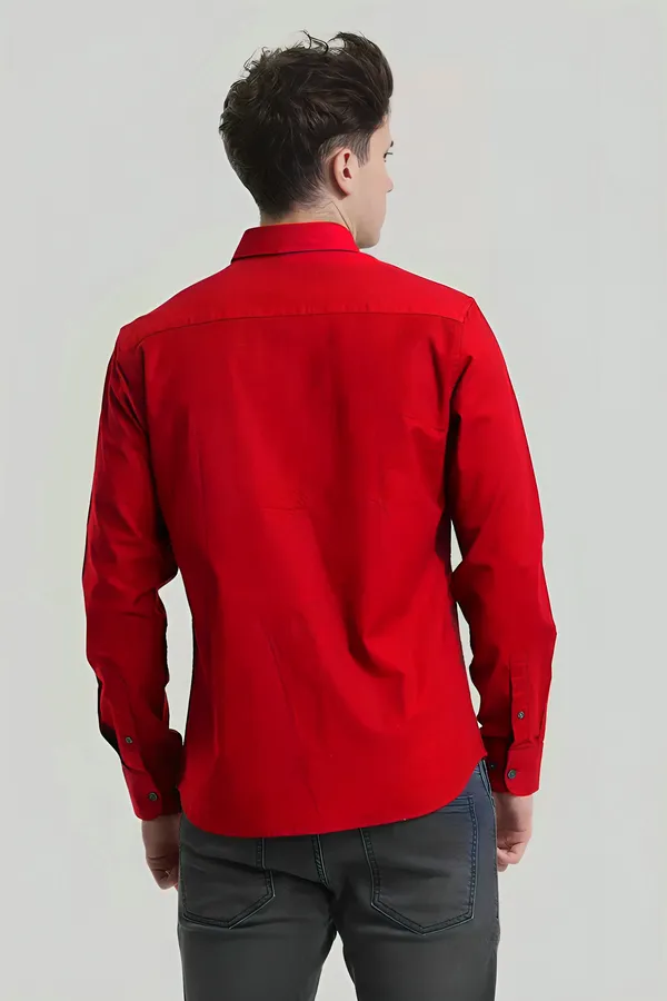 Red_Premium_Casual_Plain_Shirts_For_Men