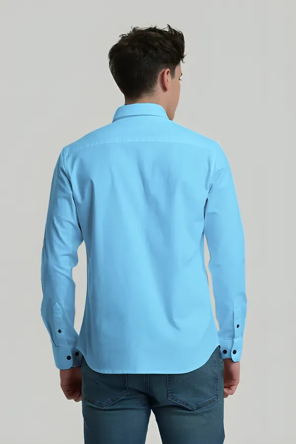 Sky_Blue_Premium_Casual_Plain_Shirts_For_Men