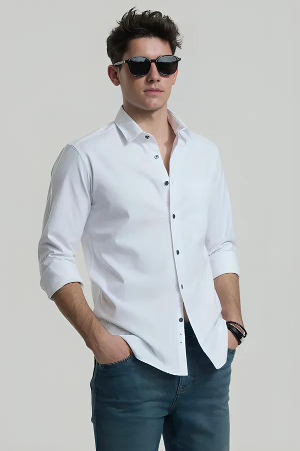 White_Premium_Casual_Plain_Shirts_For_Men