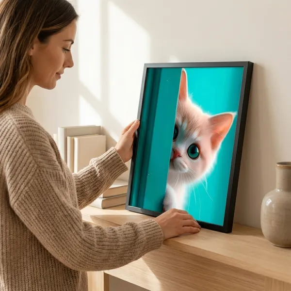 Cute_Kitty_Wooden_And_Glass_Frame
