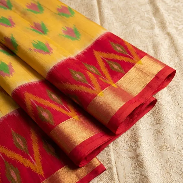Yellow_And_Red_Designer_Printed_And_Dolla_Silk_Fabric_Saree