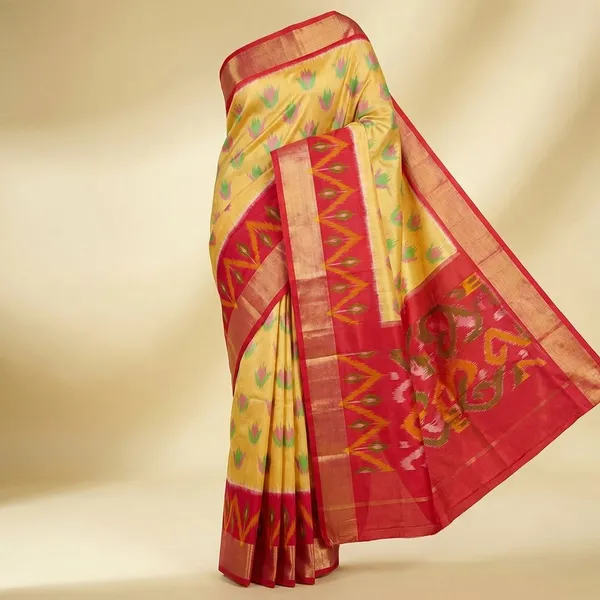 Yellow_And_Red_Designer_Printed_And_Dolla_Silk_Fabric_Saree