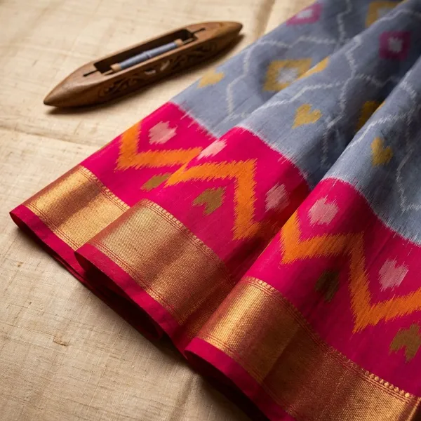 Grey_And_Red_Designer_Printed_And_Dolla_Silk_Fabric_Saree