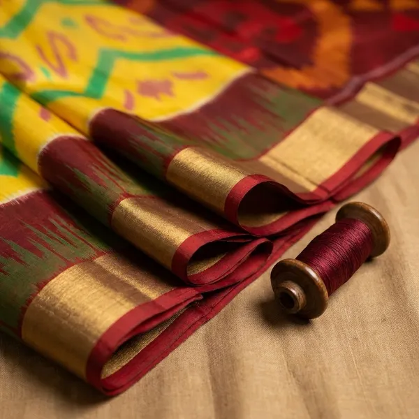 Yellow_And_Red_Designer_Printed_And_Dolla_Silk_Fabric_Saree