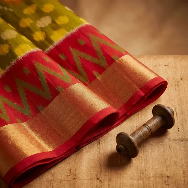 Yellow_And_Red_Designer_Printed_And_Dolla_Silk_Fabric_Saree
