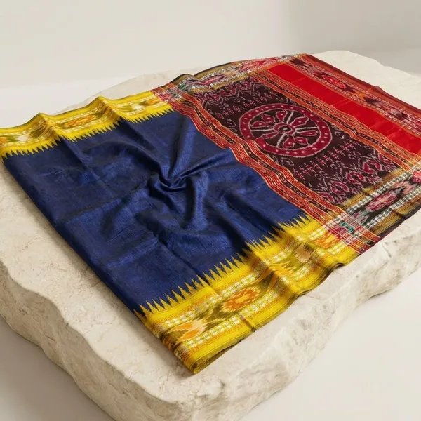 Multicolor_Blue_Designer_Printed_And_Dolla_Silk_Fabric_Saree