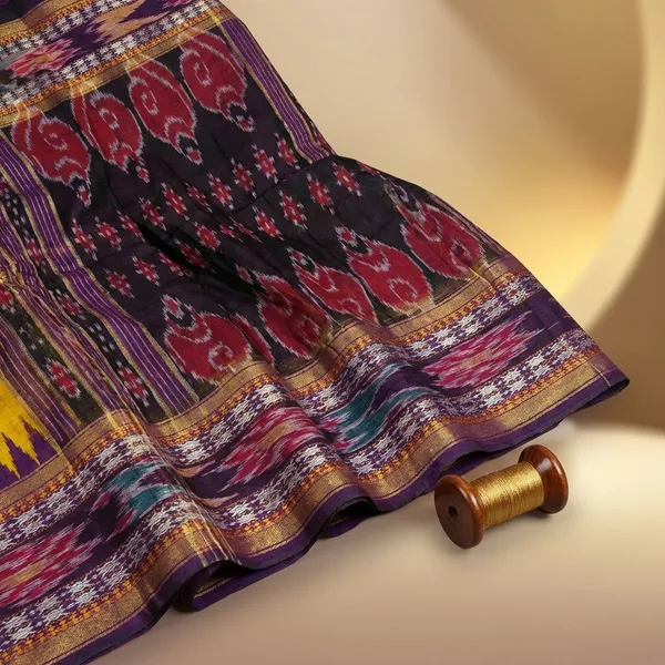 Yellow_And_Blue_Designer_Printed_And_Dolla_Silk_Fabric_Saree
