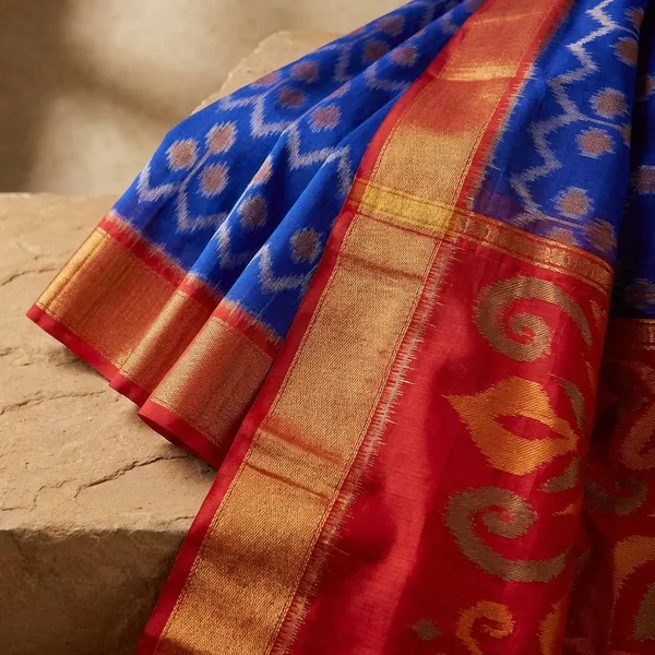 Blue_And_Red_Designer_Printed_And_Dolla_Silk_Fabric_Saree