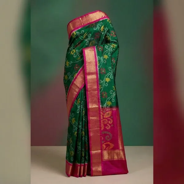 Green_And_Red_Designer_Printed_And_Dolla_Silk_Fabric_Saree