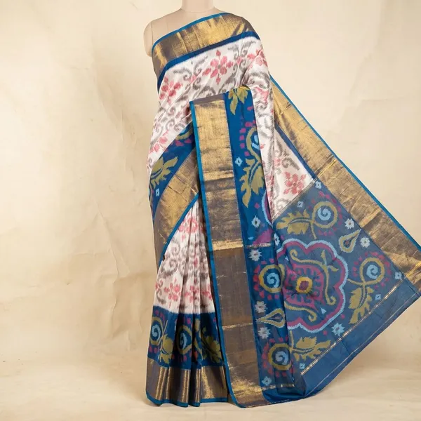 Multicolor_Blue_Designer_Printed_And_Dolla_Silk_Fabric_Saree