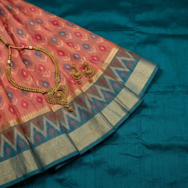 Orange_And_Green_Designer_Printed_And_Dolla_Silk_Fabric_Saree