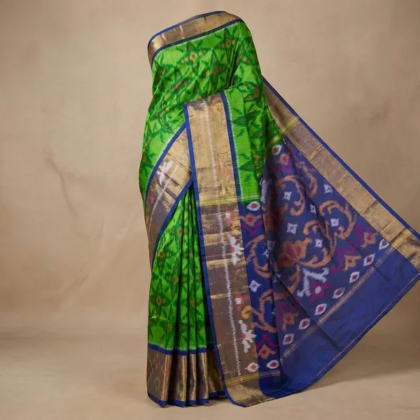 Green_And_Blue_Designer_Printed_And_Dolla_Silk_Fabric_Saree