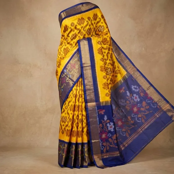 Yellow_And_Blue_Designer_Printed_And_Dolla_Silk_Fabric_Saree