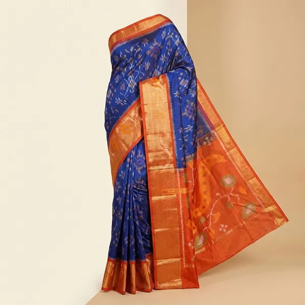 Blue_And_Red_Designer_Printed_And_Dolla_Silk_Fabric_Saree