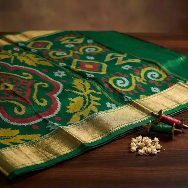 Red_And_Green_Designer_Printed_And_Dolla_Silk_Fabric_Saree