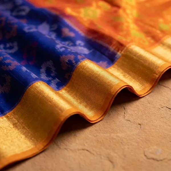 Blue_And_Yellow_Designer_Printed_And_Dolla_Silk_Fabric_Saree