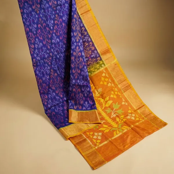 Blue_And_Yellow_Designer_Printed_And_Dolla_Silk_Fabric_Saree