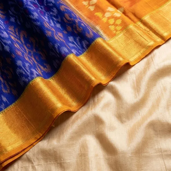 Blue_And_Yellow_Designer_Printed_And_Dolla_Silk_Fabric_Saree