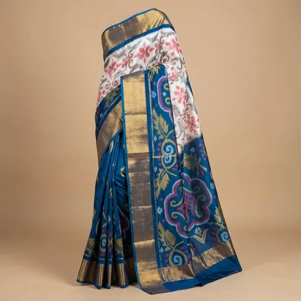 Blue_And_Grey_Designer_Printed_And_Dolla_Silk_Fabric_Saree