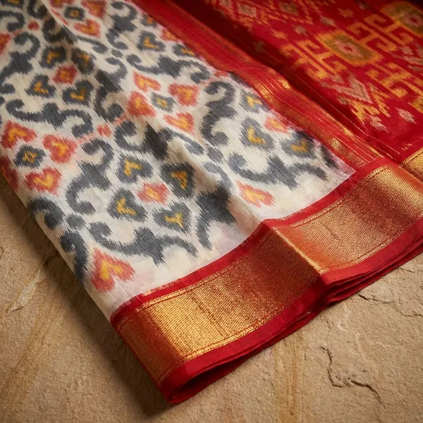 Multicolour_And_Orange_Designer_Printed_And_Dolla_Silk_Fabric_Saree