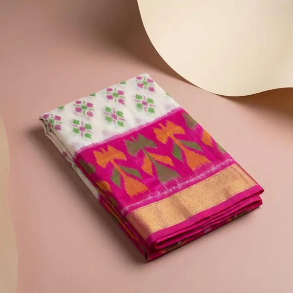 Grey_And_Light_Orange_Designer_Printed_And_Dolla_Silk_Fabric_Saree