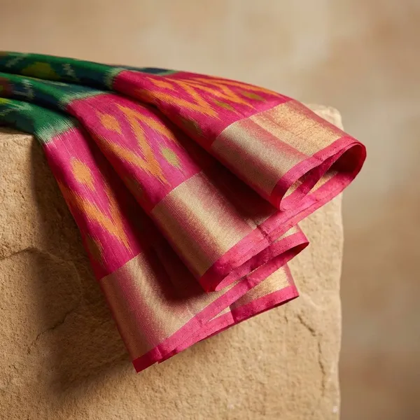 Green_And_Light_Pink_Designer_Printed_And_Dolla_Silk_Fabric_Saree