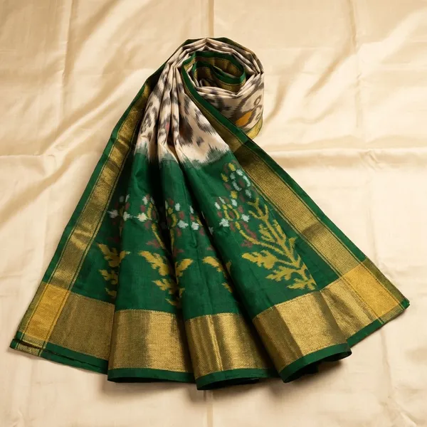 White_Green_Keri_Designer_Printed_And_Dolla_Silk_Fabric_Saree