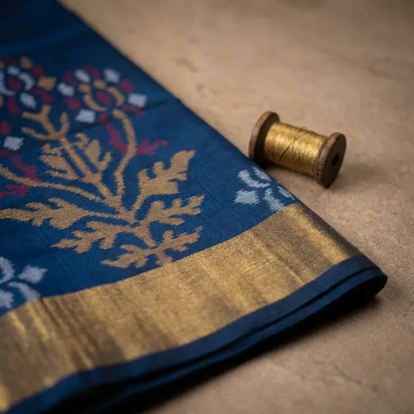 Yellow_And_Blue_Designer_Printed_And_Dolla_Silk_Fabric_Saree