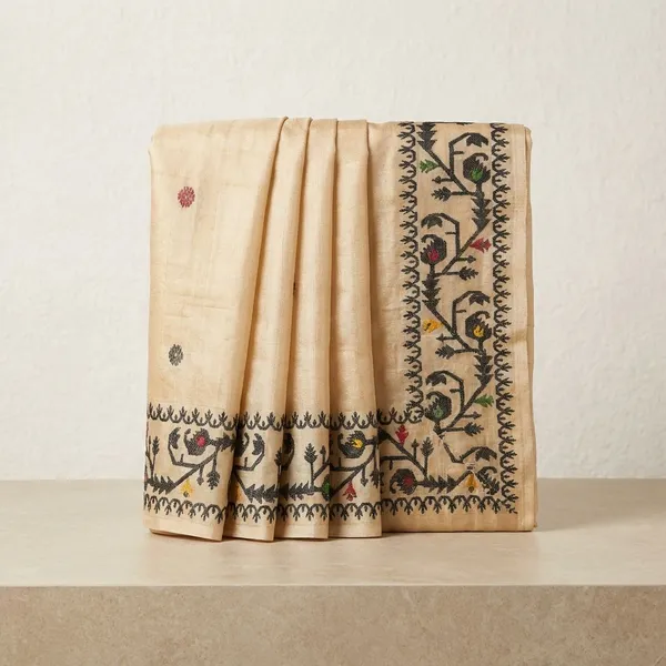 Multicolor_Cream_Kanchipuram_Silk_Sarees_Designed_Beautiful_Soft_Thread_Flower_Meena_Butta