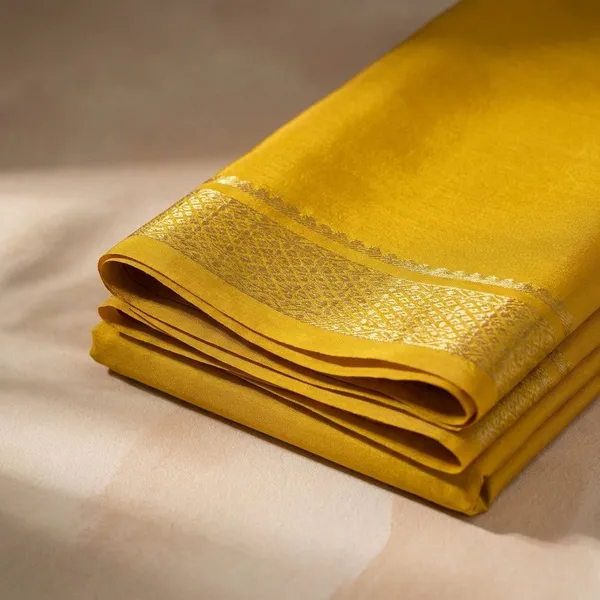 Yellow_Pure_Viscose_Silk,_It_Is_Very_Soft_And_Comfortable_To_Wear_Any_Weather